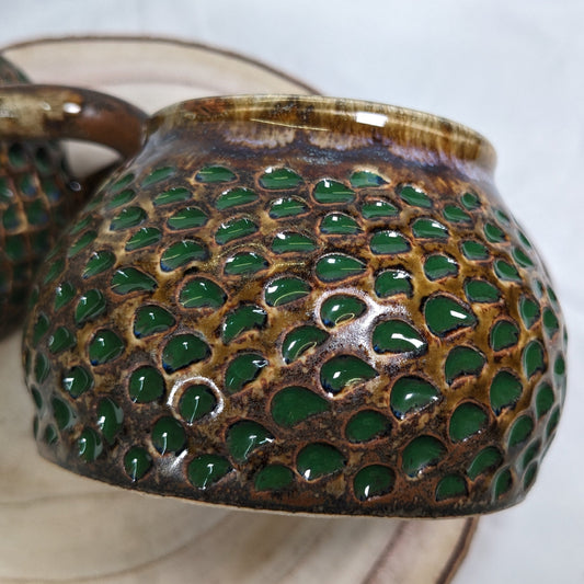 Rund Retro Krus - grønne prikker