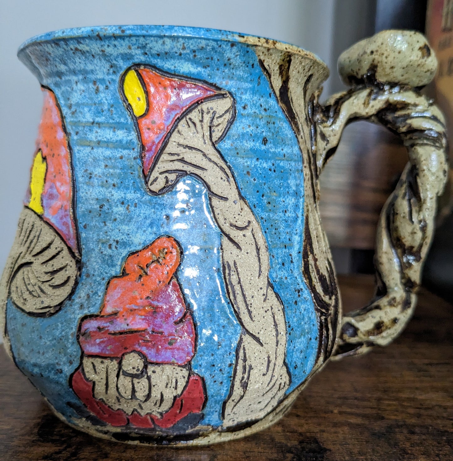 Psykedelisk Soppkrus – Håndlaget Keramikk