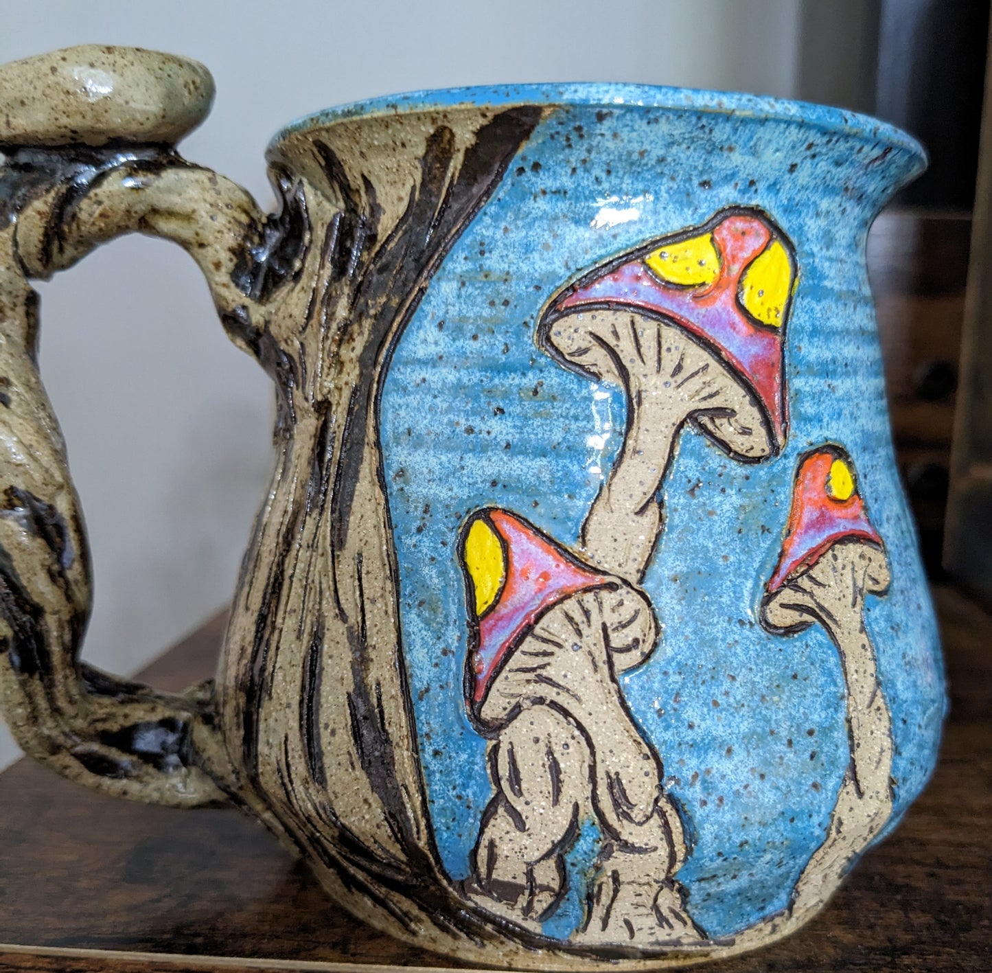 Psykedelisk Soppkrus – Håndlaget Keramikk