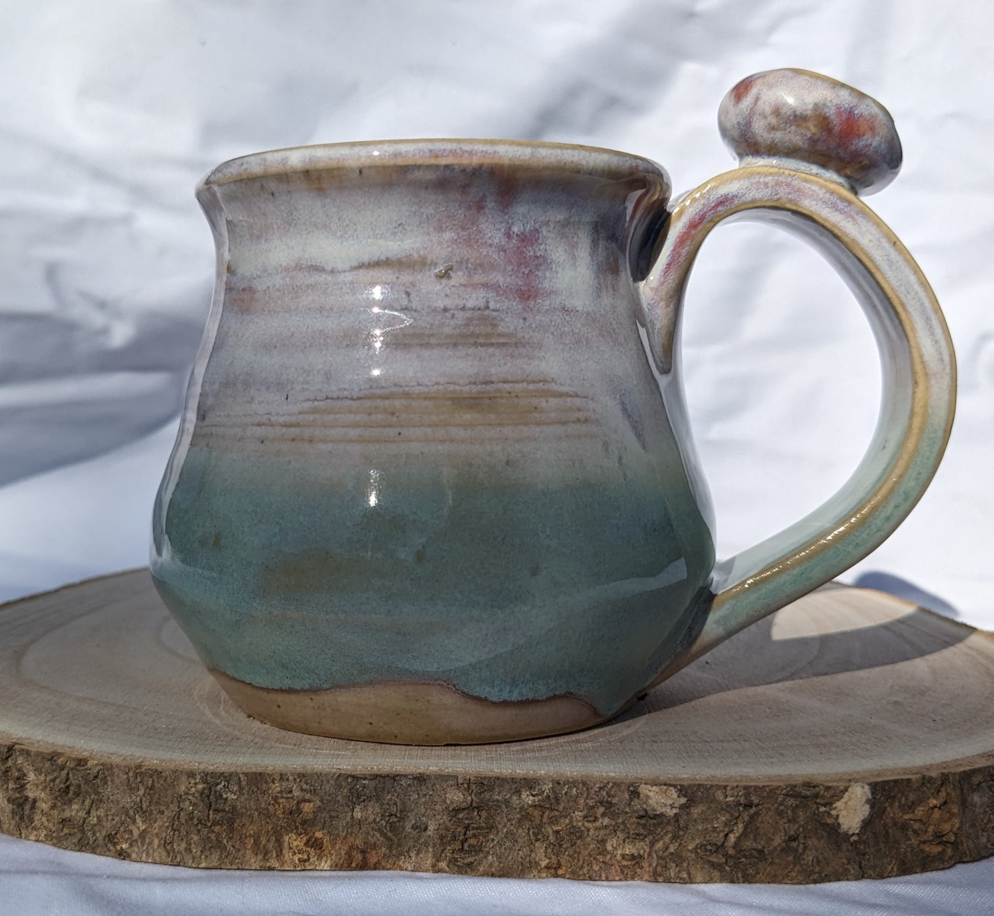 Rosa og Pastellgrønn Akvarellkrus – Håndlaget Keramikk