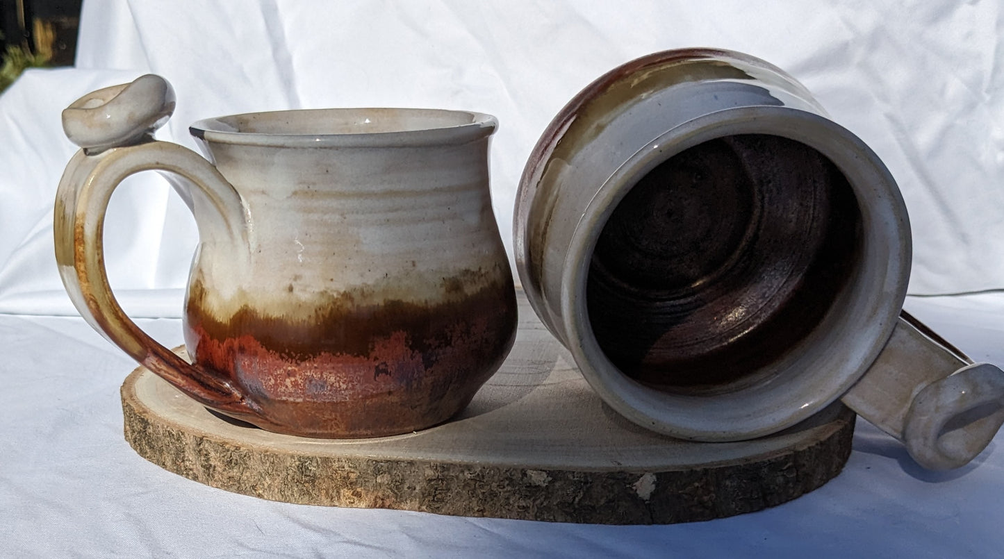 Rustikk Keramikkrus i Krem, Brun og Kobber