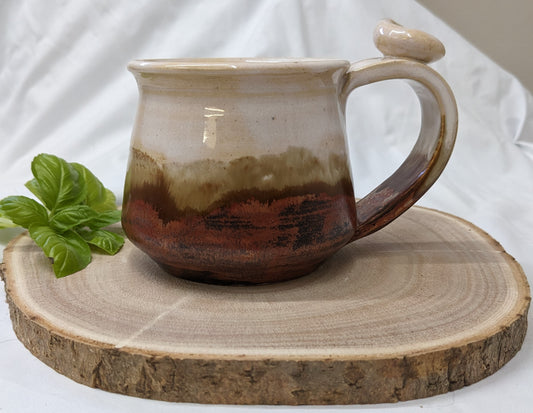 Rustikk Keramikkrus i Krem, Brun og Kobber