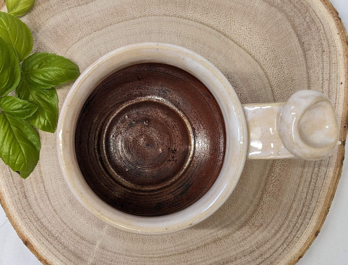 Rustikk Keramikkrus i Krem, Brun og Kobber