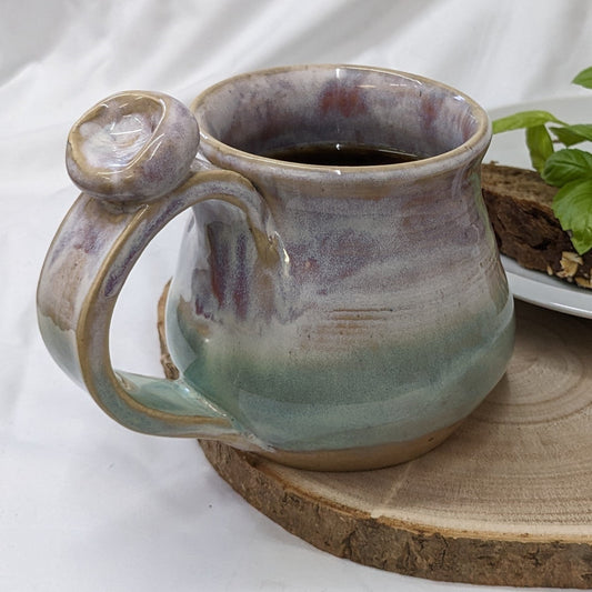 Rosa og Pastellgrønn Akvarellkrus – Håndlaget Keramikk