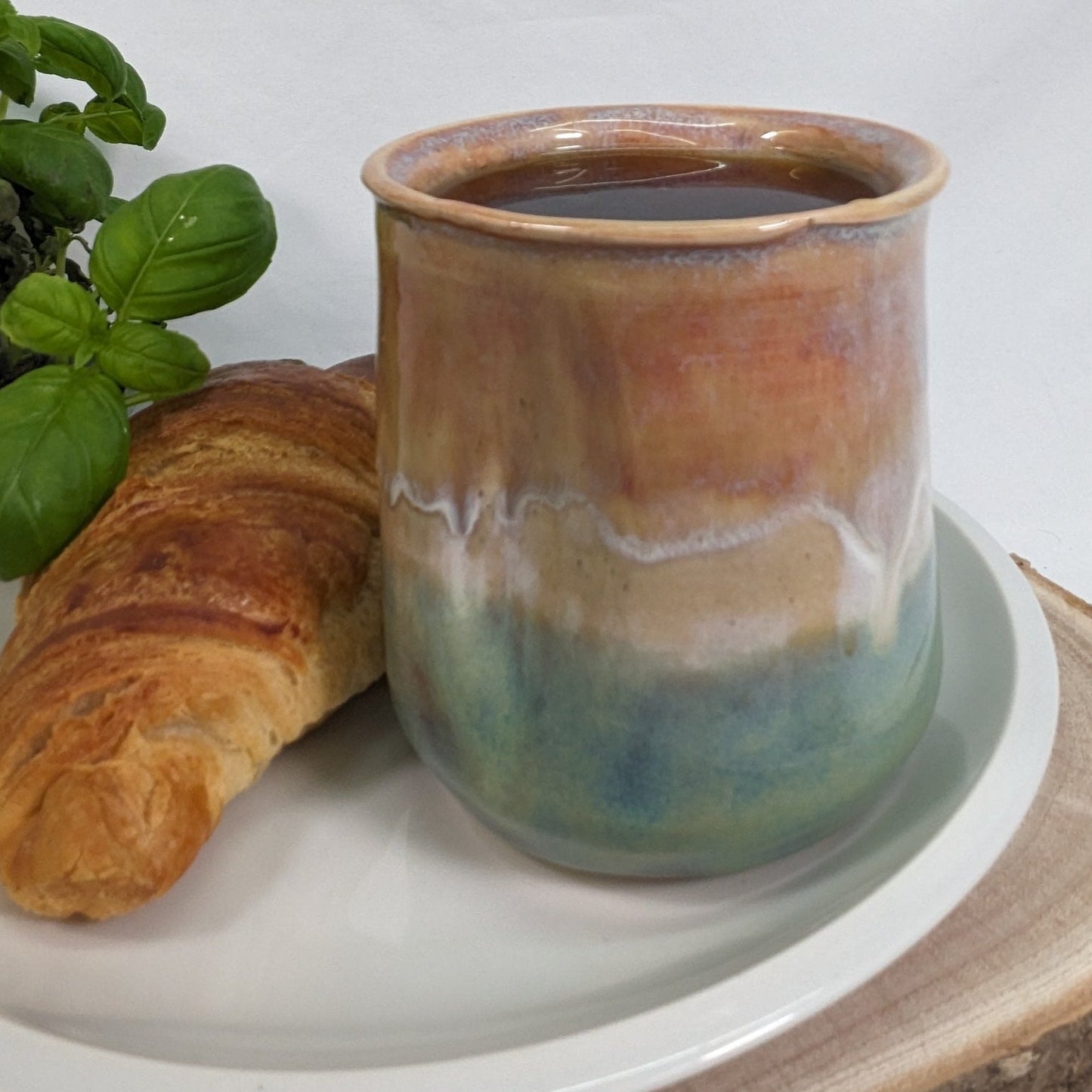 Rosa og Pastellgrønn Akvarell Håndtaksløs Kopp