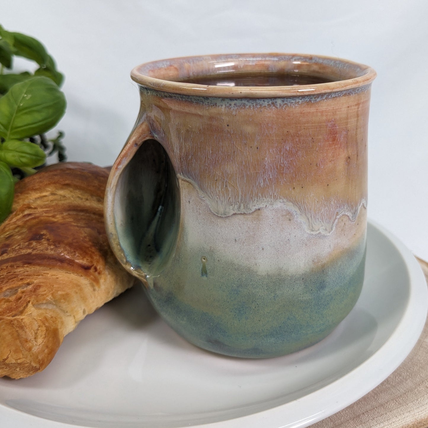 Rosa og Pastellgrønn Akvarell Håndtaksløs Kopp