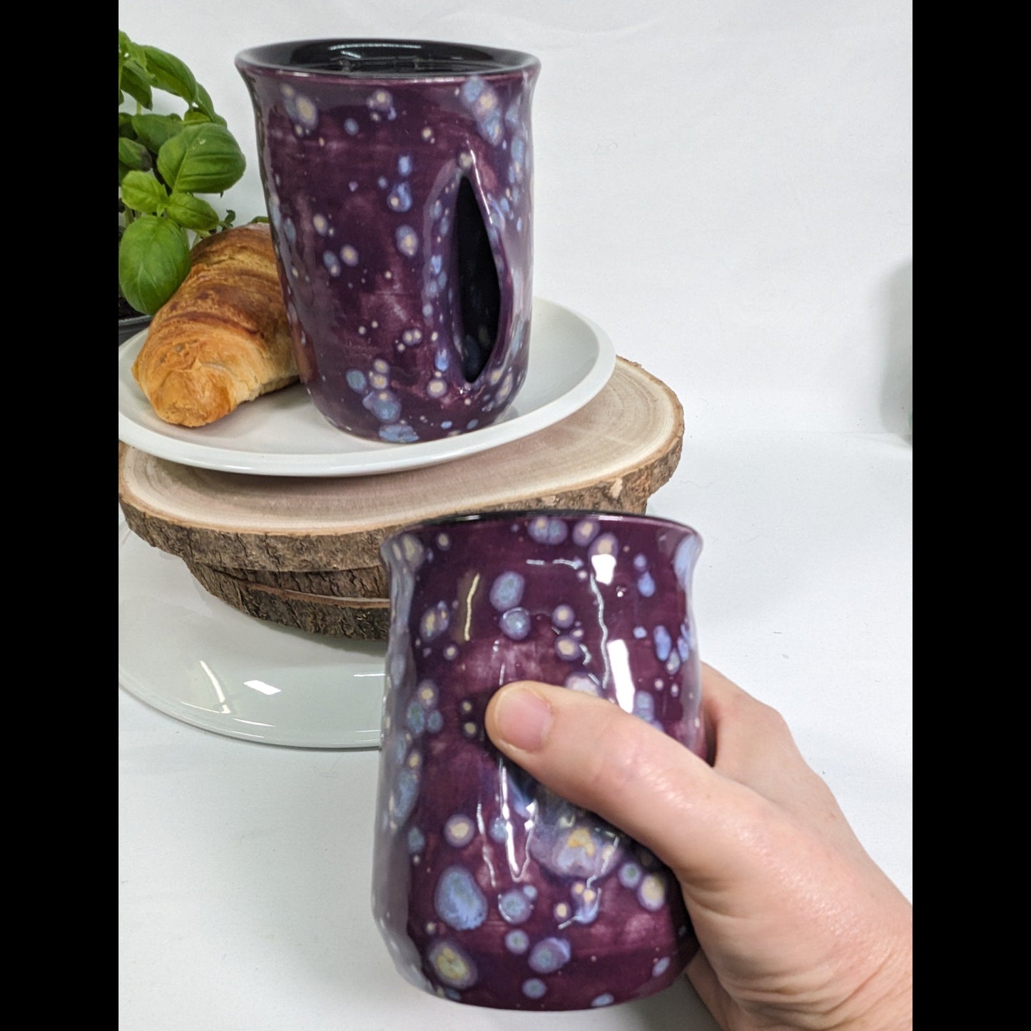 Plomme og Auberginefarget Håndtaksløs Kopp
