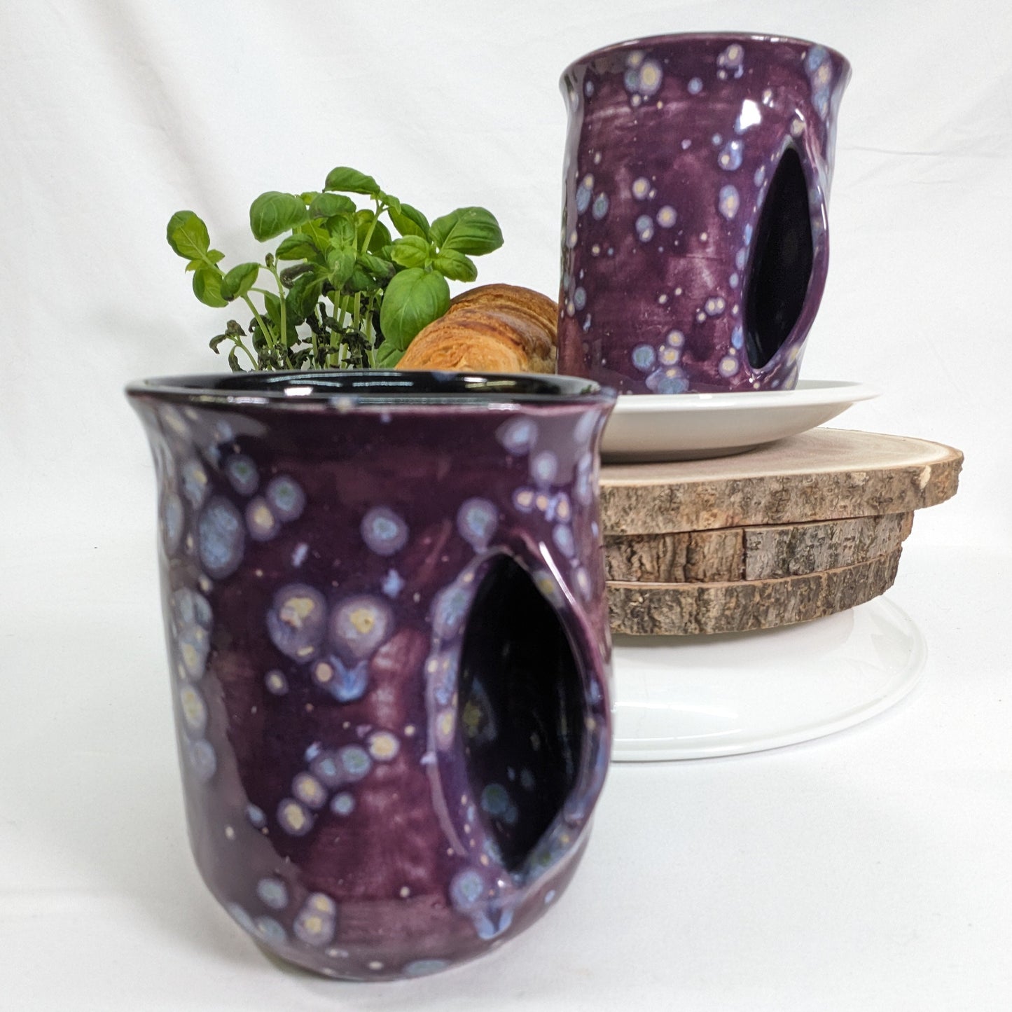 Plomme og Auberginefarget Håndtaksløs Kopp