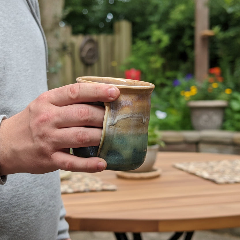 Rosa og Pastellgrønn Akvarell Håndtaksløs Kopp