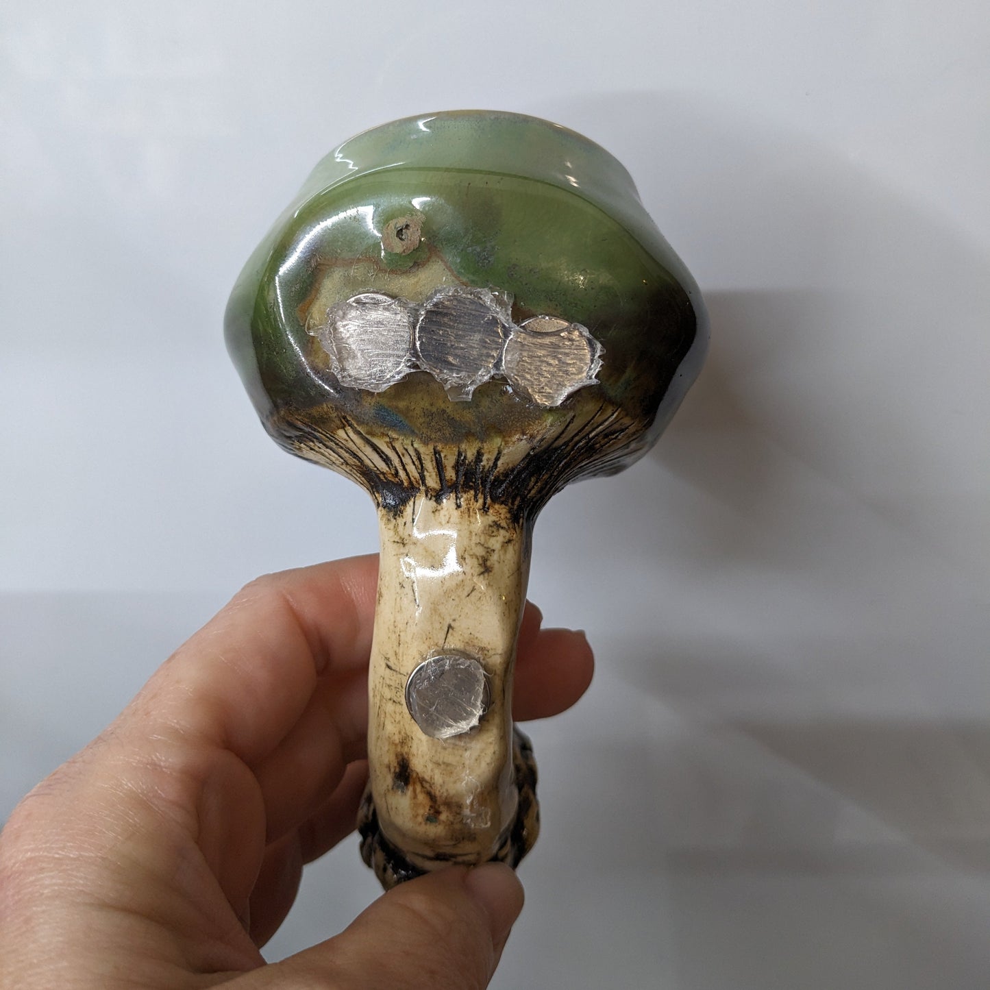 Handmade ceramic mushroom magnet with mini plant holder – Mushroom magnet succulent holder